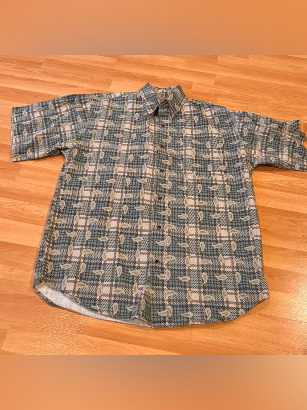 Bugle Boy Company Y2K Paisley Short Sleeve Button Down